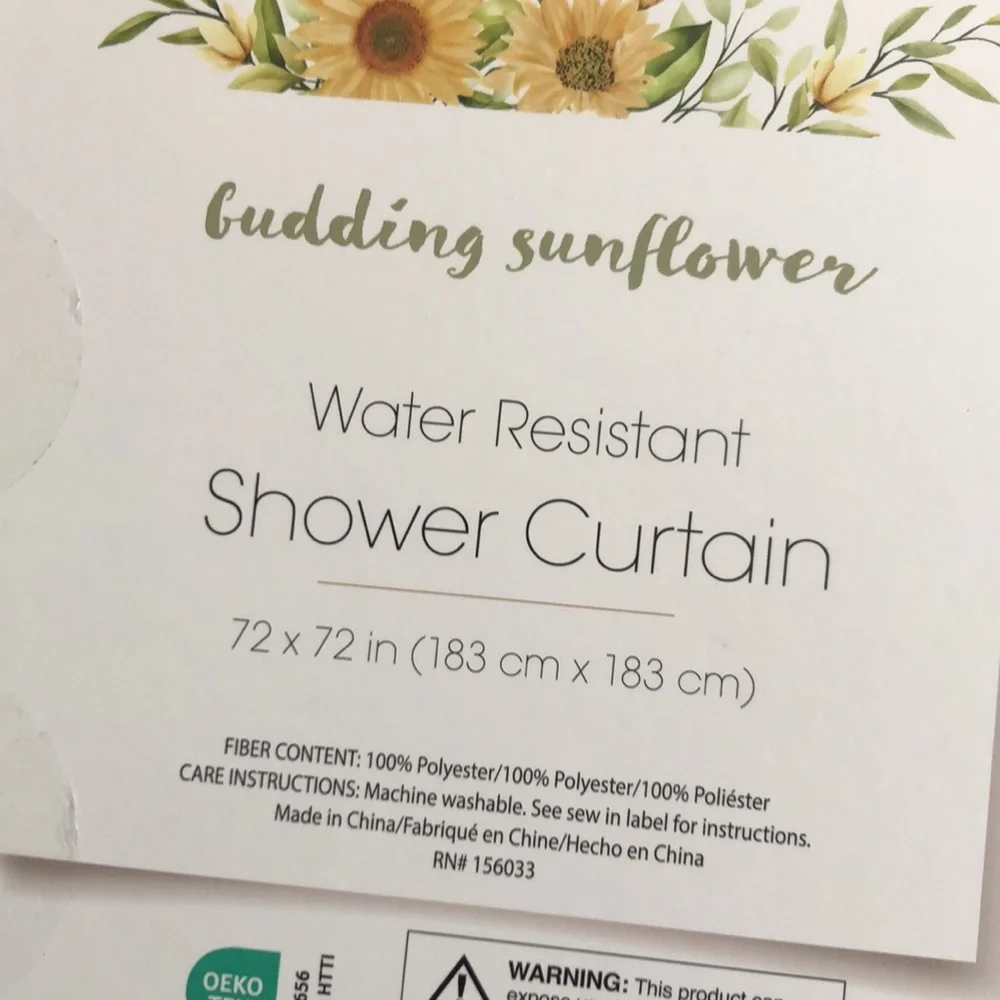 Sunflower Water Resistant Shower Curtain